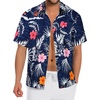 image:imageMens Hawaiian Shirt Short Sleeve Summer Beach Casual Tops Button Down T Shirts with PocketPink Orange Flower
