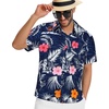image:imageMens Hawaiian Shirt Short Sleeve Summer Beach Casual Tops Button Down T Shirts with PocketPink Orange Flower