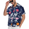 image:imageMens Hawaiian Shirt Short Sleeve Summer Beach Casual Tops Button Down T Shirts with PocketPink Orange Flower