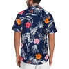 image:imageMens Hawaiian Shirt Short Sleeve Summer Beach Casual Tops Button Down T Shirts with PocketPink Orange Flower