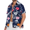 image:imageMens Hawaiian Shirt Short Sleeve Summer Beach Casual Tops Button Down T Shirts with PocketPink Orange Flower
