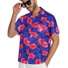 image:imageMens Hawaiian Shirt Short Sleeve Summer Beach Casual Tops Button Down T Shirts with PocketRoyal Pink Floral