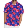 image:imageMens Hawaiian Shirt Short Sleeve Summer Beach Casual Tops Button Down T Shirts with PocketRoyal Pink Floral