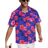 image:imageMens Hawaiian Shirt Short Sleeve Summer Beach Casual Tops Button Down T Shirts with PocketRoyal Pink Floral