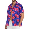 image:imageMens Hawaiian Shirt Short Sleeve Summer Beach Casual Tops Button Down T Shirts with PocketRoyal Pink Floral