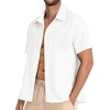 image:imageMens Hawaiian Shirt Short Sleeve Summer Beach Casual Tops Button Down T Shirts with PocketWhite