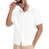 image:imageMens Hawaiian Shirt Short Sleeve Summer Beach Casual Tops Button Down T Shirts with PocketWhite