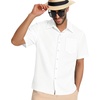 image:imageMens Hawaiian Shirt Short Sleeve Summer Beach Casual Tops Button Down T Shirts with PocketWhite
