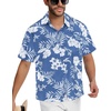 image:imageMens Hawaiian Shirt Short Sleeve Summer Beach Casual Tops Button Down T Shirts with PocketWhite Flower Blue