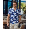 image:imageMens Hawaiian Shirt Short Sleeve Summer Beach Casual Tops Button Down T Shirts with PocketWhite Navy Floral