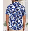image:imageMens Hawaiian Shirt Short Sleeve Summer Beach Casual Tops Button Down T Shirts with PocketWhite Navy Floral