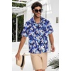 image:imageMens Hawaiian Shirt Short Sleeve Summer Beach Casual Tops Button Down T Shirts with PocketWhite Navy Floral