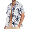 image:imageMens Hawaiian Shirt Short Sleeve Summer Beach Casual Tops Button Down T Shirts with PocketWhite Navy Palm Tree