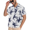 image:imageMens Hawaiian Shirt Short Sleeve Summer Beach Casual Tops Button Down T Shirts with PocketWhite Navy Palm Tree