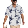 image:imageMens Hawaiian Shirt Short Sleeve Summer Beach Casual Tops Button Down T Shirts with PocketWhite Navy Palm Tree