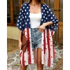 image:imageWomens Kimono Swimsuit Coverups Summer Beach Casual Loose Cardigans for Swimwear 2026Blue Red Flag Star