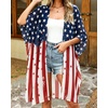 image:imageWomens Kimono Swimsuit Coverups Summer Beach Casual Loose Cardigans for Swimwear 2026Blue Red Flag Star