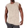 image:imageCHICGAL Mens Tank Tops Summer Sleeveless Muscle Shirts Cotton Loose Fit Tee ShirtsApricot