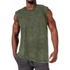 image:imageCHICGAL Mens Tank Tops Summer Sleeveless Muscle Shirts Cotton Loose Fit Tee ShirtsArmy Green