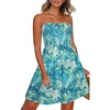 image:imageCHICGAL Summer Dresses for Women Beach Cover Ups Strapless Boho Floral Print Sundress 2026Blue Green Tiedye