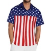 image:imageMens Hawaiian Shirt Short Sleeve Summer Beach Casual Tops Button Down T Shirts with PocketFlag Royal Blue Star