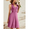 image:imageWEACZZY Womens Dresses 2025 Summer Halter Neck Sleeveless V Neck Formal Wedding Guest Dress Hawaiian Vacation Sundress with PocketsMauveL