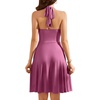image:imageWEACZZY Womens Dresses 2025 Summer Halter Neck Sleeveless V Neck Formal Wedding Guest Dress Hawaiian Vacation Sundress with PocketsMauveL
