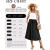 image:imageWEACZZY Womens Flowy Midi Skirt Drawstring Elastic ALine Pleated Design  Two Side Pockets HighWaist Lightweight Stretch Polyester Breathable Comfortable Casual Beach Work amp Party Summer Skirt01 Black