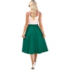 image:imageWEACZZY Womens Flowy Midi Skirt Drawstring Elastic ALine Pleated Design  Two Side Pockets HighWaist Lightweight Stretch Polyester Breathable Comfortable Casual Beach Work amp Party Summer SkirtDark Green