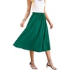 image:imageWEACZZY Womens Flowy Midi Skirt Drawstring Elastic ALine Pleated Design  Two Side Pockets HighWaist Lightweight Stretch Polyester Breathable Comfortable Casual Beach Work amp Party Summer SkirtDark Green