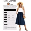 image:imageWEACZZY Womens Flowy Midi Skirt Drawstring Elastic ALine Pleated Design  Two Side Pockets HighWaist Lightweight Stretch Polyester Breathable Comfortable Casual Beach Work amp Party Summer SkirtNavy Blue