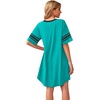 image:imageWEACZZY Womens Sleep Shirt Short Sleeve Nightgown Loose Fit Breathable  Crew Neck Soft Polyester Blend Sleepwear Solid Colors Floral Prints Pajama Dress Loungewear House Casual Daily WearAcid Blue