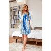 image:imageWEACZZY Womens Sleep Shirt Short Sleeve Nightgown Loose Fit Breathable  Crew Neck Soft Polyester Blend Sleepwear Solid Colors Floral Prints Pajama Dress Loungewear House Casual Daily WearBlue Tie Dye