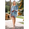 image:imageWEACZZY Womens Sleep Shirt Short Sleeve Nightgown Loose Fit Breathable  Crew Neck Soft Polyester Blend Sleepwear Solid Colors Floral Prints Pajama Dress Loungewear House Casual Daily WearFloral Mix Blue