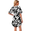 image:imageWEACZZY Womens Sleep Shirt Short Sleeve Nightgown Loose Fit Breathable  Crew Neck Soft Polyester Blend Sleepwear Solid Colors Floral Prints Pajama Dress Loungewear House Casual Daily WearSketch White Black