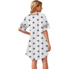 image:imageWEACZZY Womens Sleep Shirt Short Sleeve Nightgown Loose Fit Breathable  Crew Neck Soft Polyester Blend Sleepwear Solid Colors Floral Prints Pajama Dress Loungewear House Casual Daily WearNavy Star White