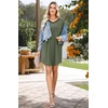 image:imageWEACZZY Womens Sleep Shirt Short Sleeve Nightgown Loose Fit Breathable  Crew Neck Soft Polyester Blend Sleepwear Solid Colors Floral Prints Pajama Dress Loungewear House Casual Daily WearDark Green