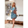 image:imageWEACZZY Womens Sleep Shirt Short Sleeve Nightgown Loose Fit Breathable  Crew Neck Soft Polyester Blend Sleepwear Solid Colors Floral Prints Pajama Dress Loungewear House Casual Daily WearFloral Mix Blue