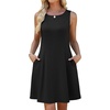 image:imageWEACZZY Womens Summer Sleeveless Dresses Boat Neck ALine Casual Elegant Cocktail Dress with PocketsBlack