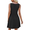 image:imageWEACZZY Womens Summer Sleeveless Dresses Boat Neck ALine Casual Elegant Cocktail Dress with PocketsBlack