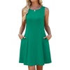image:imageWEACZZY Womens Summer Sleeveless Dresses Boat Neck ALine Casual Elegant Cocktail Dress with PocketsGreen