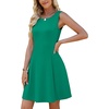 image:imageWEACZZY Womens Summer Sleeveless Dresses Boat Neck ALine Casual Elegant Cocktail Dress with PocketsGreen