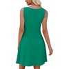 image:imageWEACZZY Womens Summer Sleeveless Dresses Boat Neck ALine Casual Elegant Cocktail Dress with PocketsGreen