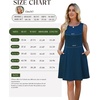 image:imageWEACZZY Womens Summer Sleeveless Dresses Boat Neck ALine Casual Elegant Cocktail Dress with PocketsNavy Blue