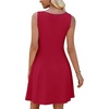 image:imageWEACZZY Womens Summer Sleeveless Dresses Boat Neck ALine Casual Elegant Cocktail Dress with PocketsRed