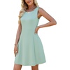 image:imageWEACZZY Womens Summer Sleeveless Dresses Boat Neck ALine Casual Elegant Cocktail Dress with PocketsSage Green