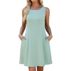 image:imageWEACZZY Womens Summer Sleeveless Dresses Boat Neck ALine Casual Elegant Cocktail Dress with PocketsSage Green