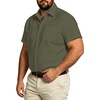 image:imageBig and Tall Mens Hawaiian Shirt Short Sleeve Button Down Shirts Summer Beach Tops with PocketAmy Green