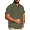 image:imageBig and Tall Mens Hawaiian Shirt Short Sleeve Button Down Shirts Summer Beach Tops with PocketAmy Green