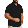 image:imageBig and Tall Mens Hawaiian Shirt Short Sleeve Button Down Shirts Summer Beach Tops with PocketBlack
